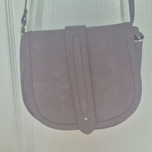 Express Gray Crossbody Bag with Saddle Shape